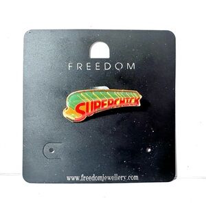 Vintage Topshop Freedom Jewelry 90s Y2K Pin Brooch Superchick BN On Card